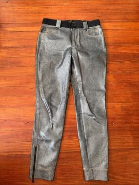 Authentic Louis Vuitton Women's Slim Straight Metallic Jeans size 40